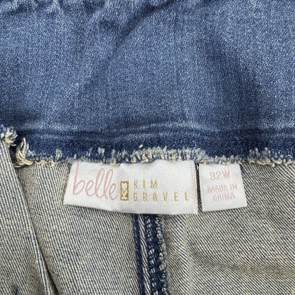 Belle by Kim Gravel Primabelle Straight Leg Cropped 32W Rinse Wash Blue - Picture 5 of 10